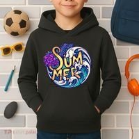 Summer Tropical Ocean Wave Kids Hoodie thumb 2