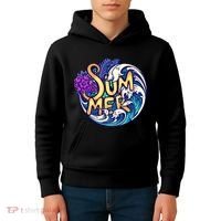 Summer Tropical Ocean Wave Kids Hoodie thumb 4