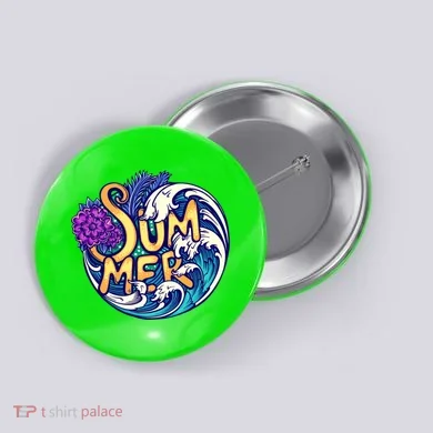Summer Tropical Ocean Wave Button