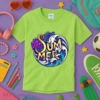 Summer Tropical Ocean Wave Kids T-Shirt thumb 3