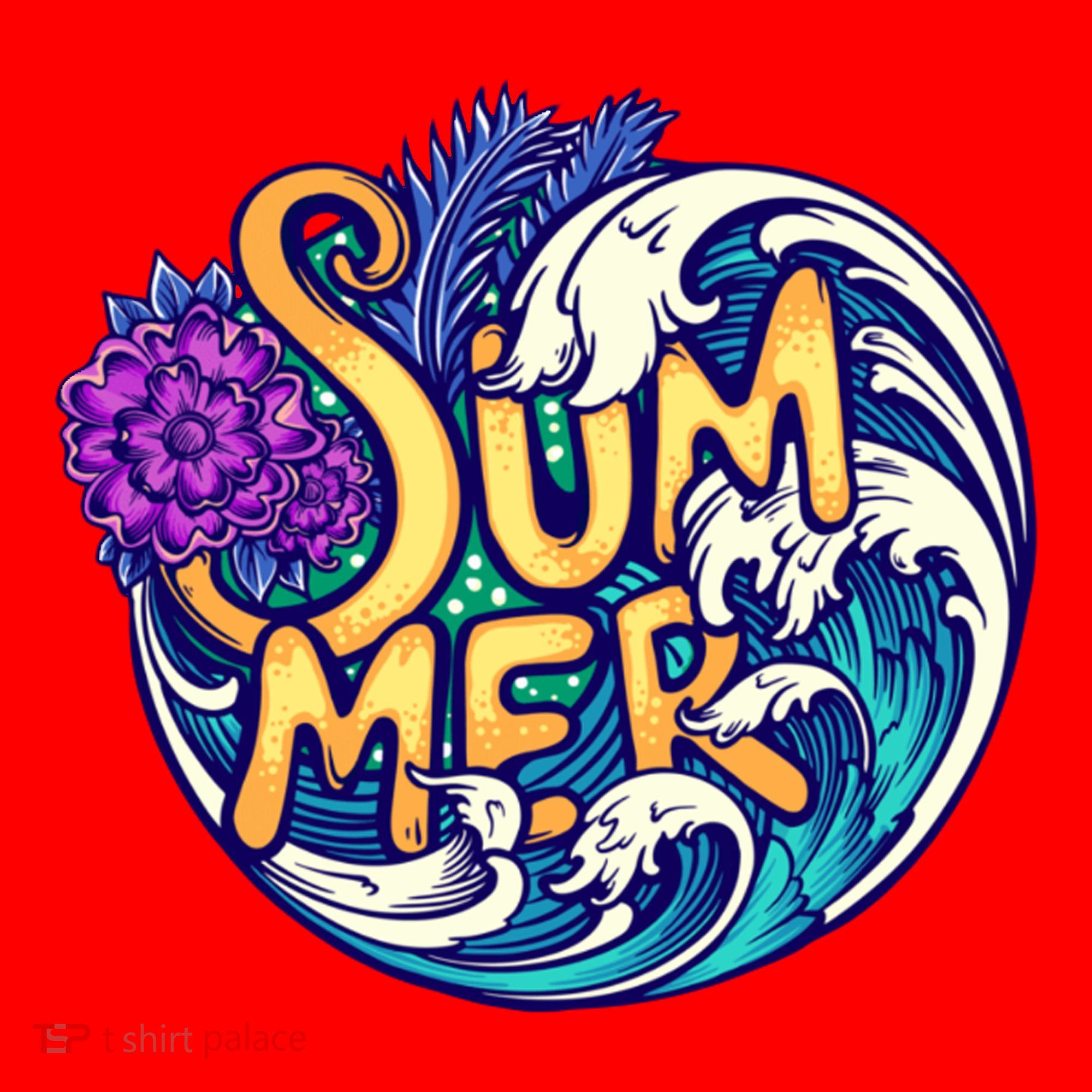 Summer Tropical Ocean Wave Santa Hat