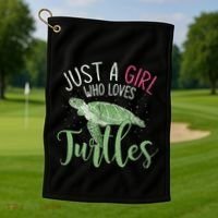 Sea Turtle Ocean Animal Wo Girl Gift Turtle Golf Towel thumb 1