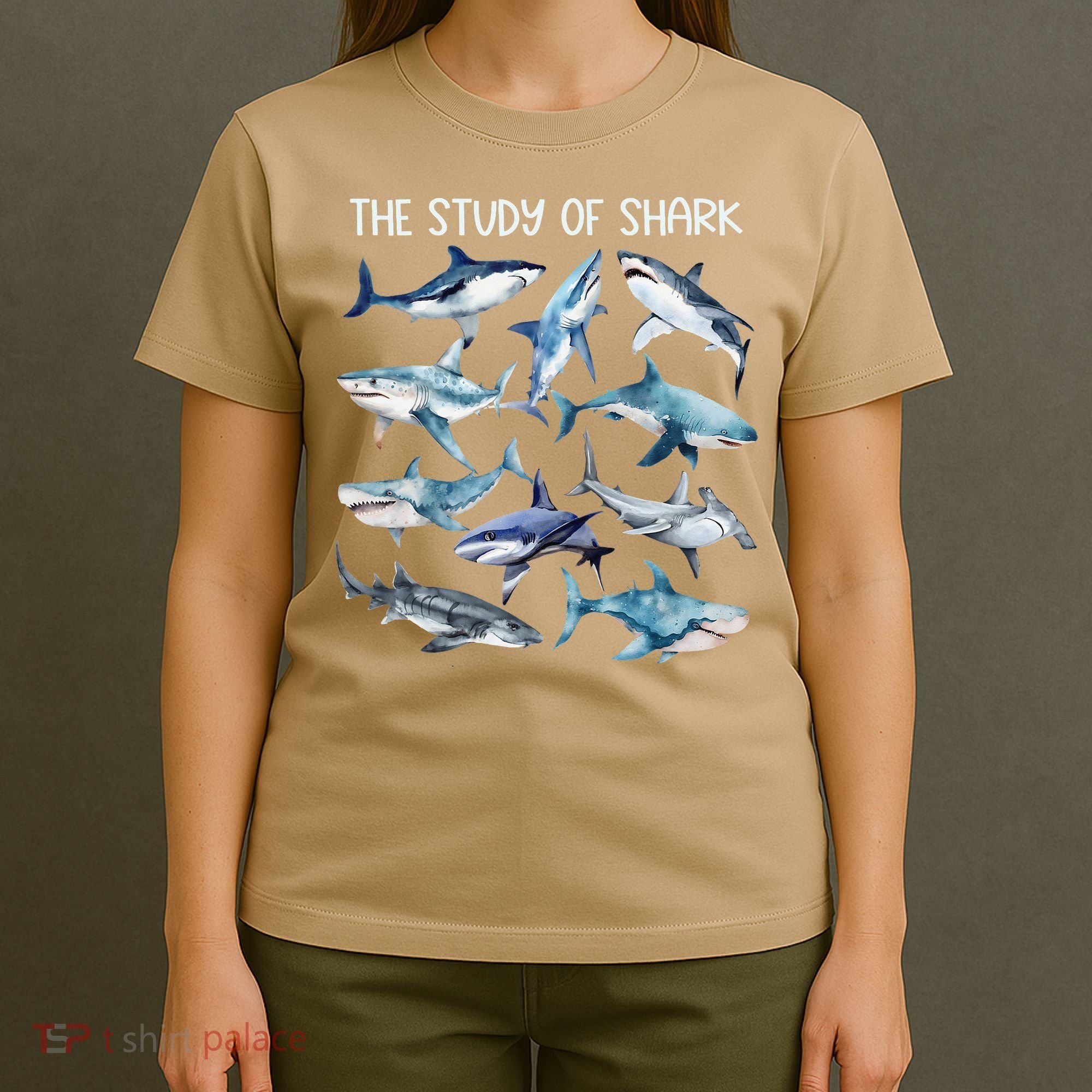 Study Types Of Sharks Protect Shark Ocean Animal Earth Day T-Shirt
