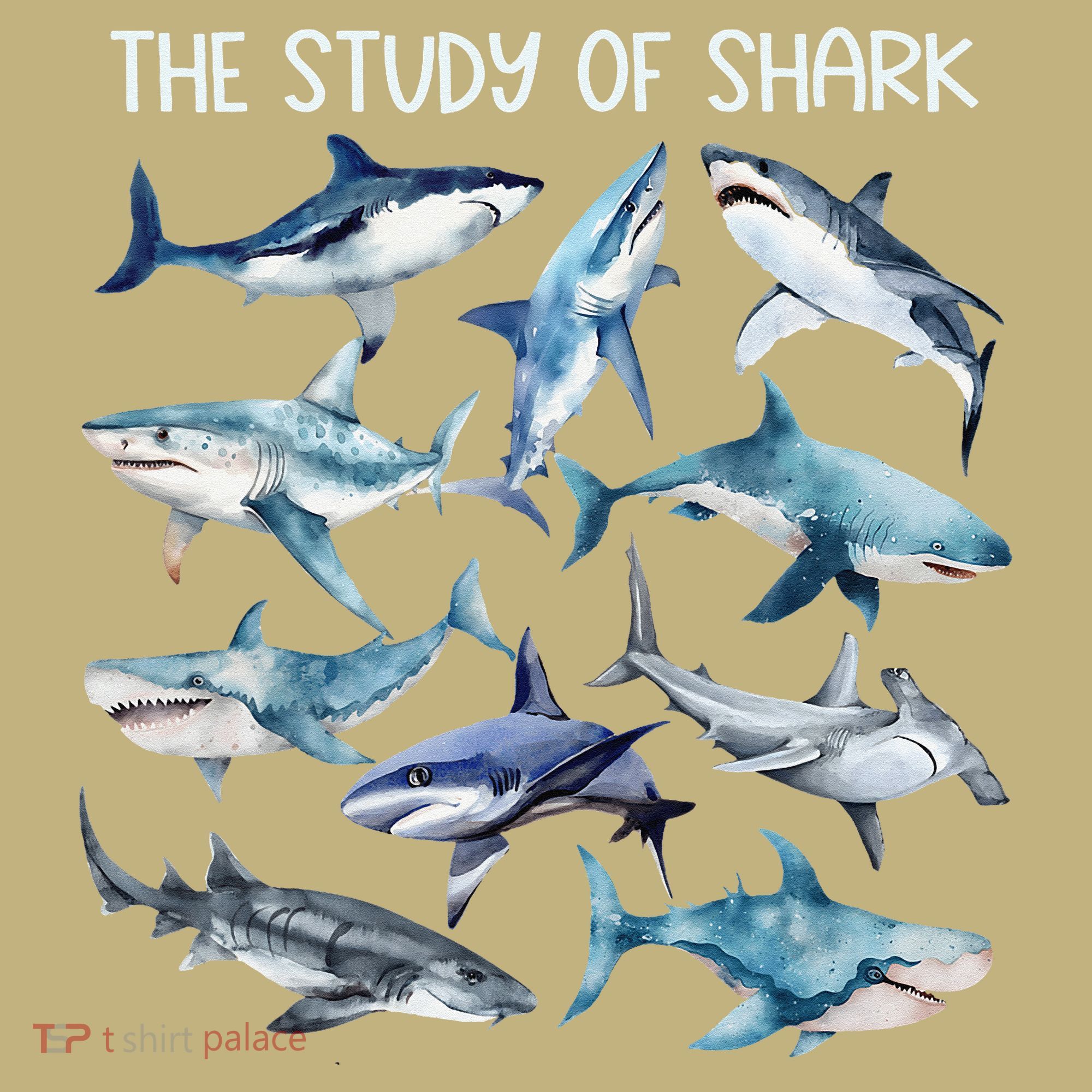 Study Types Of Sharks Protect Shark Ocean Animal Earth Day T-Shirt