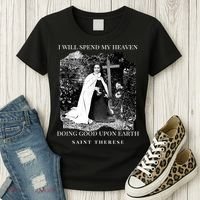 St Therese Of Lisieux Catholic Saint Quotes Women's T-Shirt thumb 3