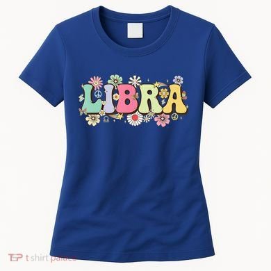 September To October Birthday Groovy Retro Libra Zodiac Sign Gift Women's T-Shirt