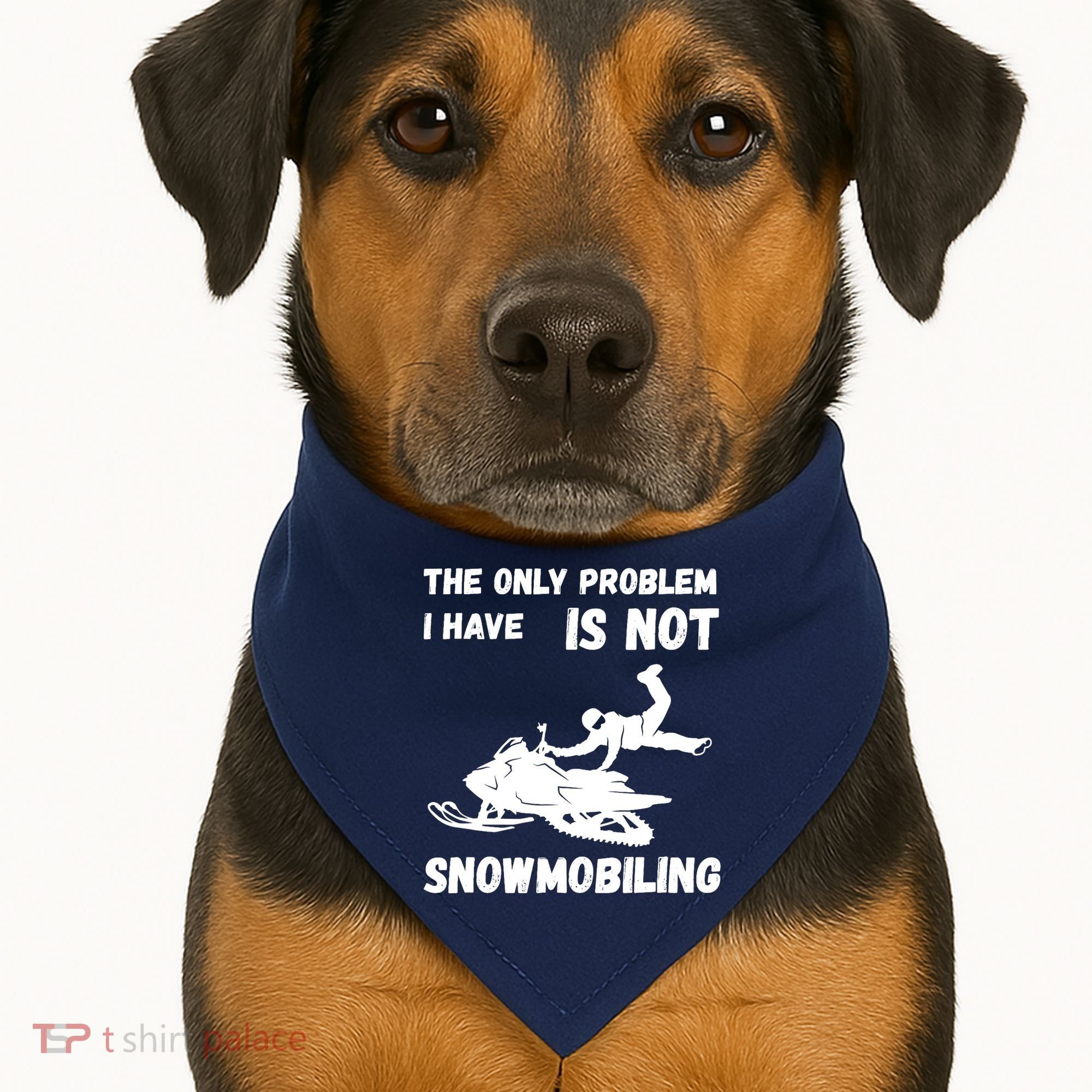Snowmobiling The Only Problem Snowmobile Winter Sport USA-Made Doggie Bandana