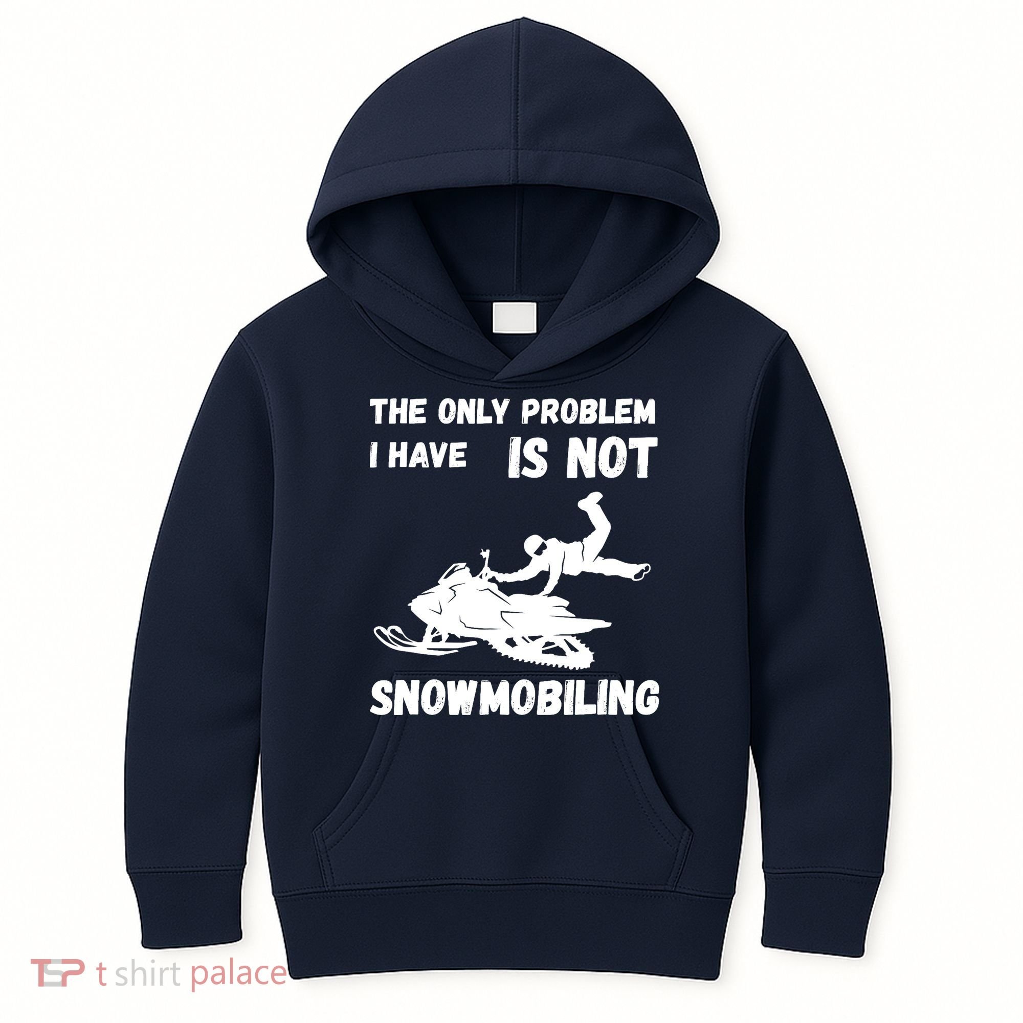 Snowmobiling The Only Problem Snowmobile Winter Sport Kids Hoodie