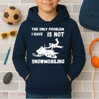 Snowmobiling The Only Problem Snowmobile Winter Sport Kids Hoodie thumb 2