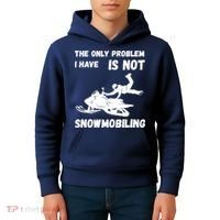 Snowmobiling The Only Problem Snowmobile Winter Sport Kids Hoodie thumb 4