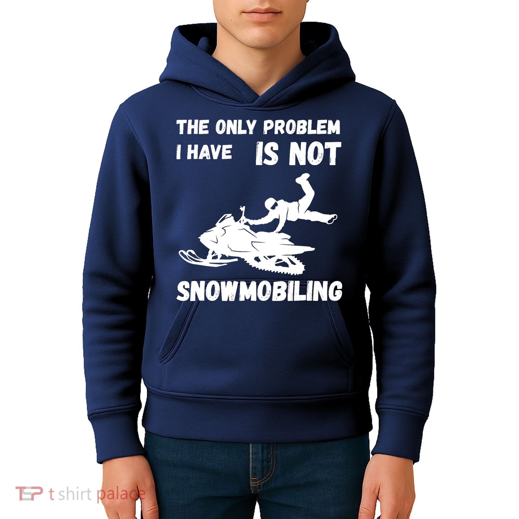 Snowmobiling The Only Problem Snowmobile Winter Sport Kids Hoodie