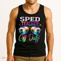 SPED Teacher Off Duty Last Day Of School Teacher Summer Tank Top thumb 3
