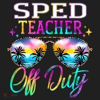 SPED Teacher Off Duty Last Day Of School Teacher Summer Golf Towel thumb 3