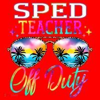 SPED Teacher Off Duty Last Day Of School Teacher Summer Santa Hat thumb 1