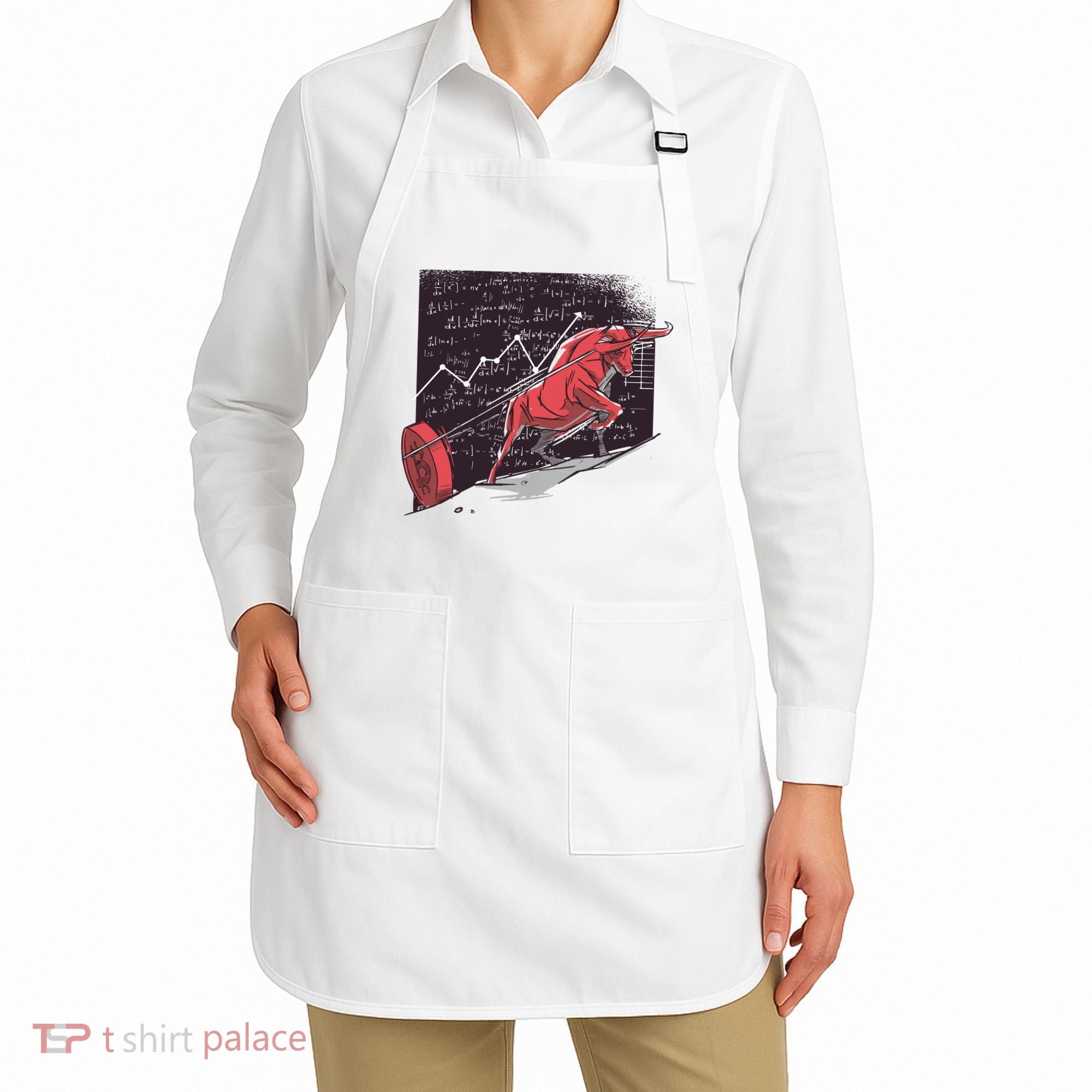 Stock Market Bitcoin Bull Apron
