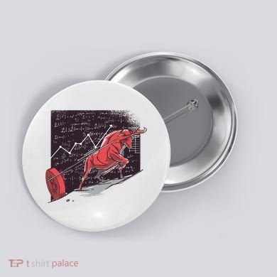 Stock Market Bitcoin Bull Button