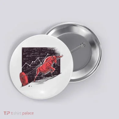 Stock Market Bitcoin Bull Button
