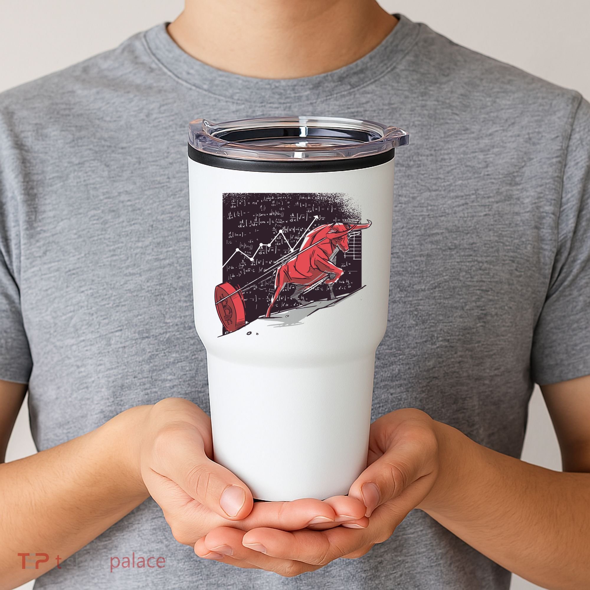 Stock Market Bitcoin Bull Tumbler