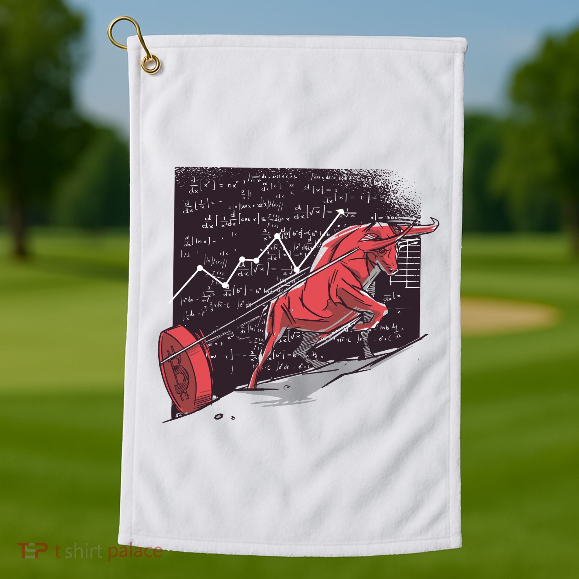 Stock Market Bitcoin Bull Golf Towel