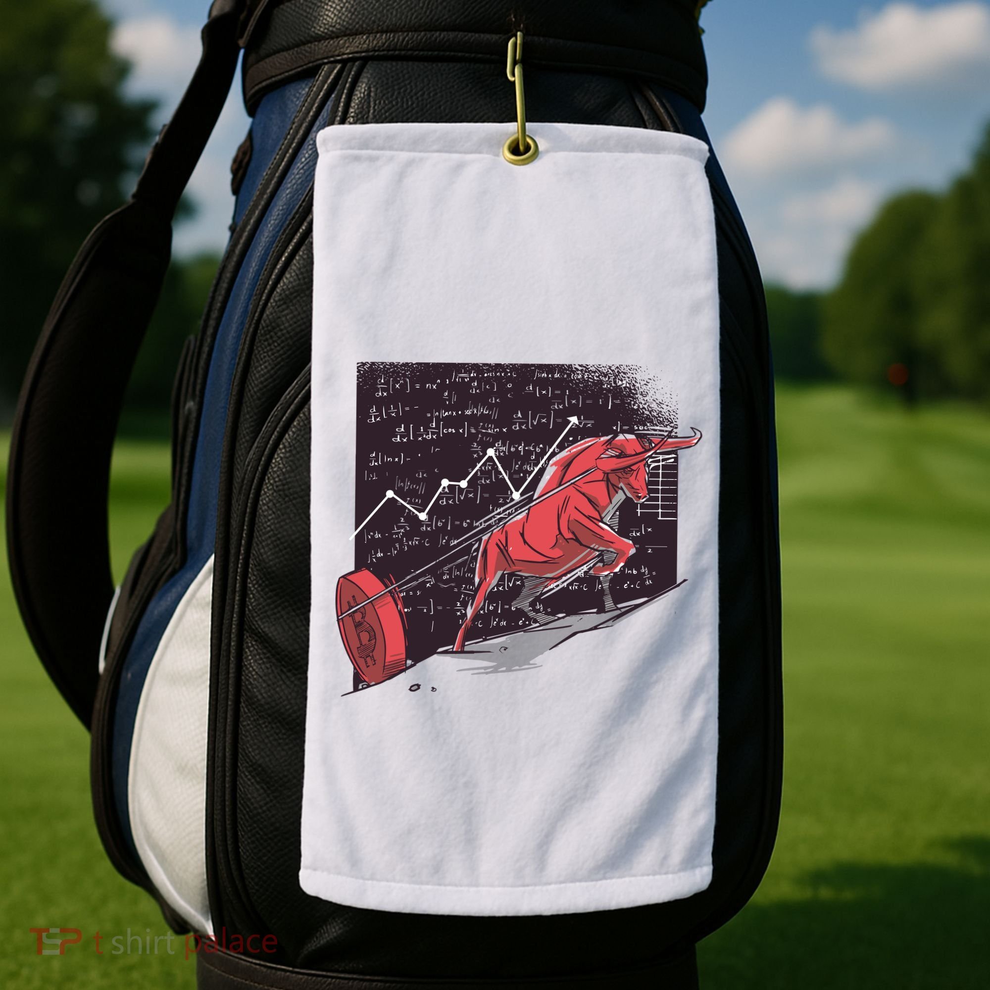 Stock Market Bitcoin Bull Golf Towel