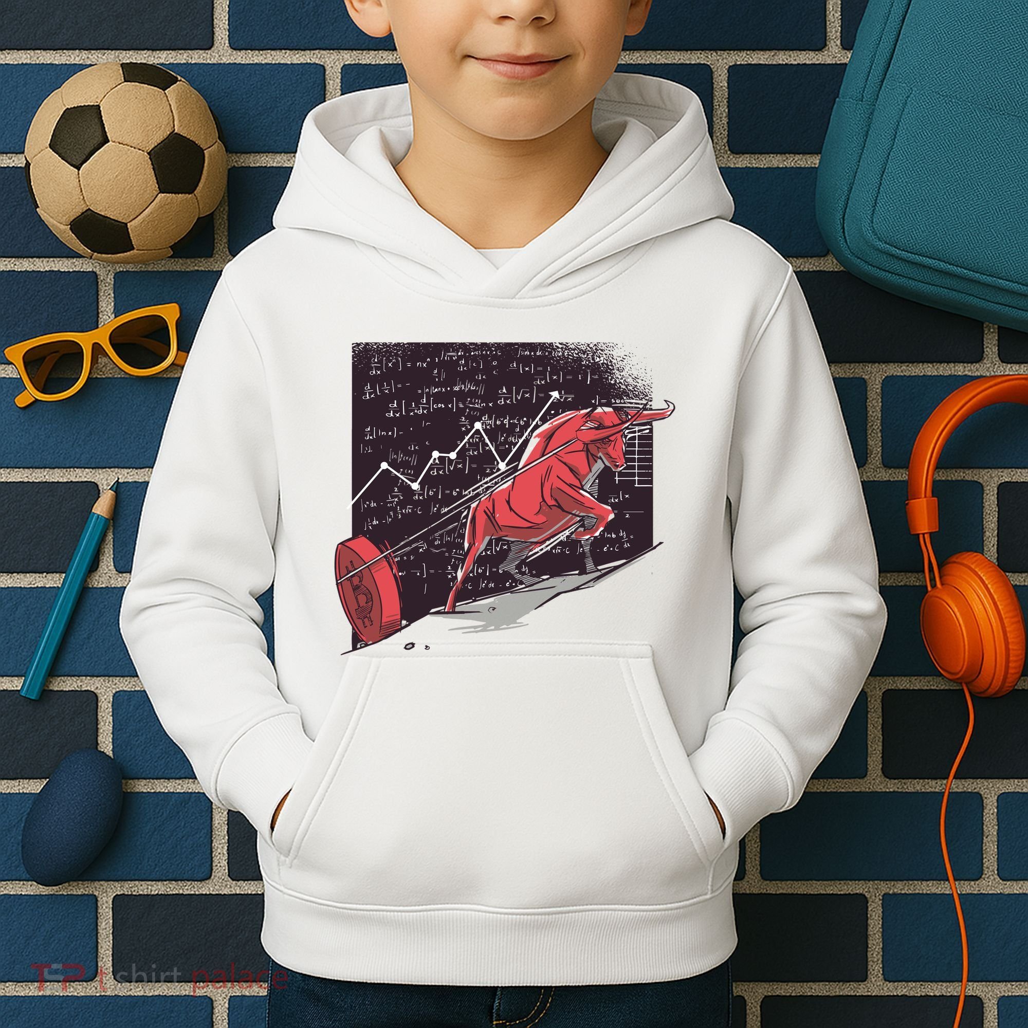 Stock Market Bitcoin Bull Kids Hoodie