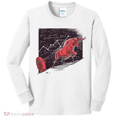 Stock Market Bitcoin Bull Kids Long Sleeve Shirt