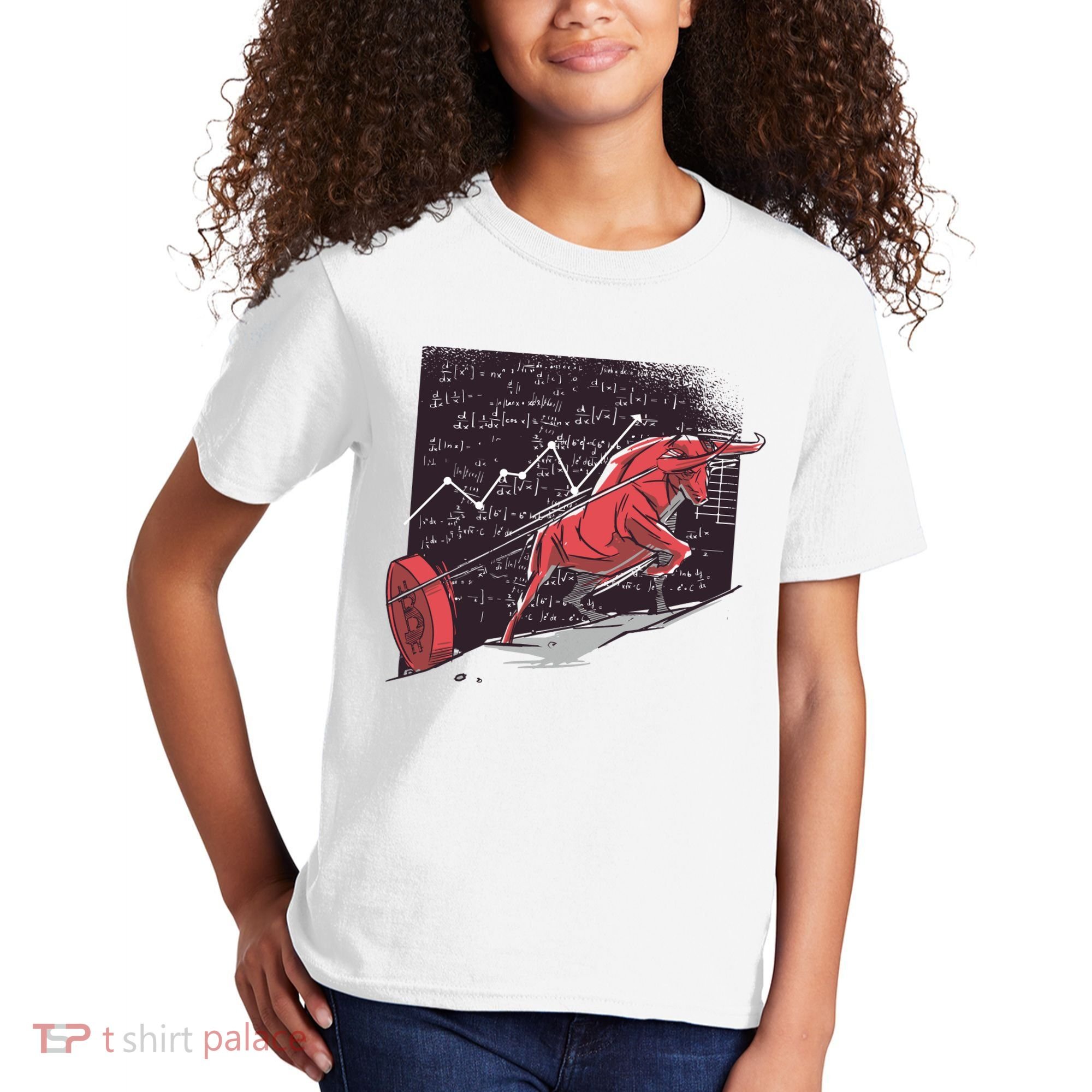 Stock Market Bitcoin Bull Kids T-Shirt