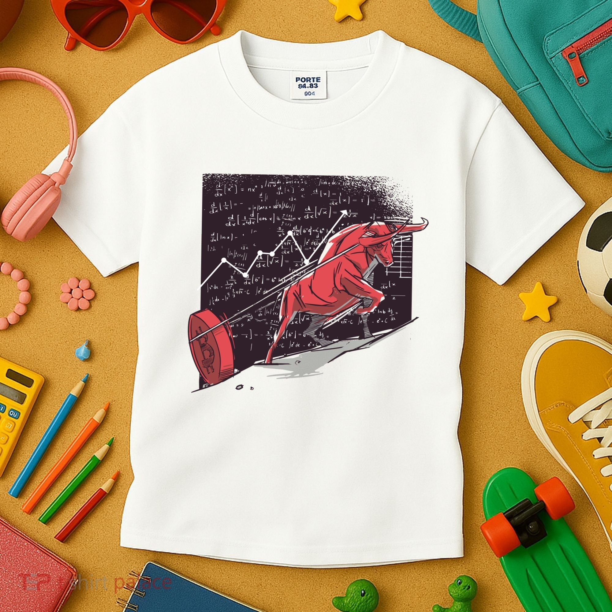 Stock Market Bitcoin Bull Kids T-Shirt