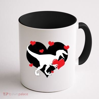Stole My Heart Cute Dinosaur Coffee Mug back