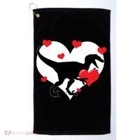 Stole My Heart Cute Dinosaur Golf Towel thumb 0