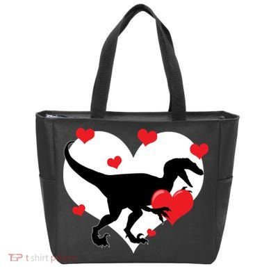 Stole My Heart Cute Dinosaur Tote Bag