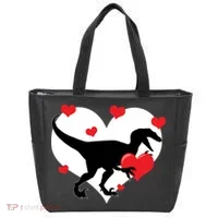 Stole My Heart Cute Dinosaur Tote Bag thumb 0