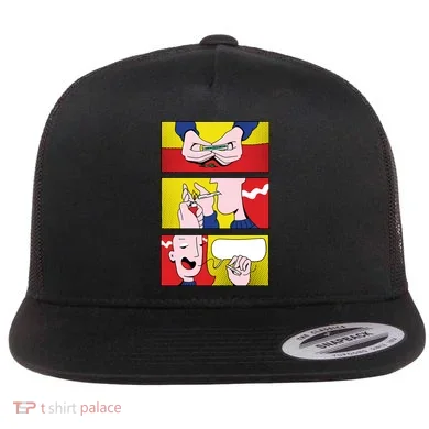 Stoner Comic Flat Bill Trucker Hat