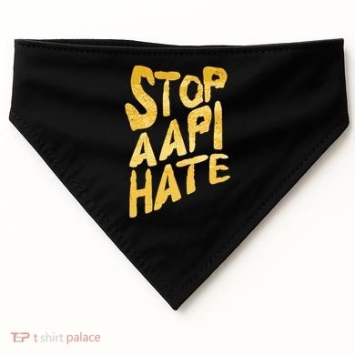 Stop AAPI Hate Painted USA-Made Doggie Bandana