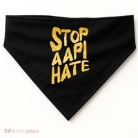 Stop AAPI Hate Painted USA-Made Doggie Bandana thumb 0