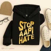 Stop AAPI Hate Painted Hoodie thumb 4