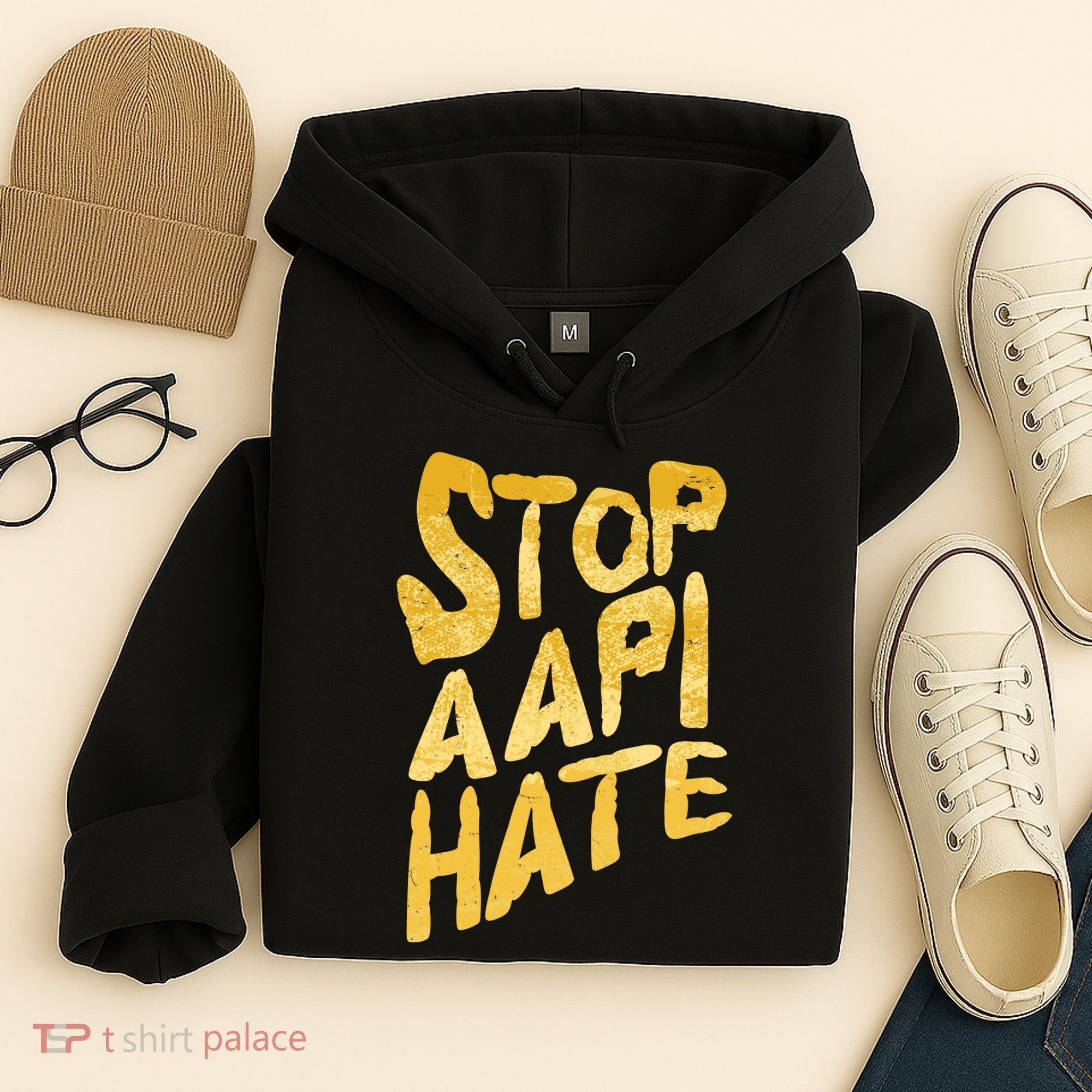 Stop AAPI Hate Painted Hoodie