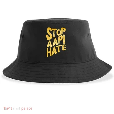 Stop AAPI Hate Painted Sustainable Bucket Hat