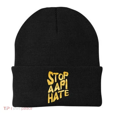 Stop AAPI Hate Painted Beanie