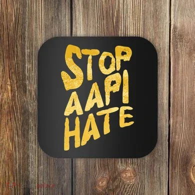 Stop AAPI Hate Painted Coaster