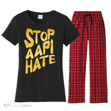 Stop AAPI Hate Painted Women's Flannel Pajama Set
