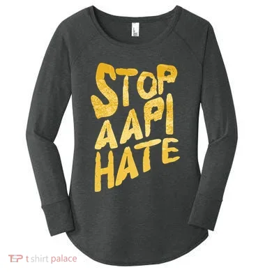 Stop AAPI Hate Painted Women's Perfect Tri Tunic Long Sleeve Shirt