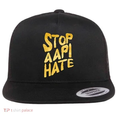 Stop AAPI Hate Painted Flat Bill Trucker Hat