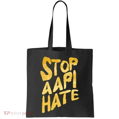 Stop AAPI Hate Painted Tote Bag