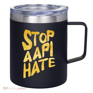 Stop AAPI Hate Painted 12oz Stainless Steel Coffee Mug