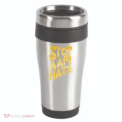 Stop AAPI Hate Painted 16oz Travel Tumbler