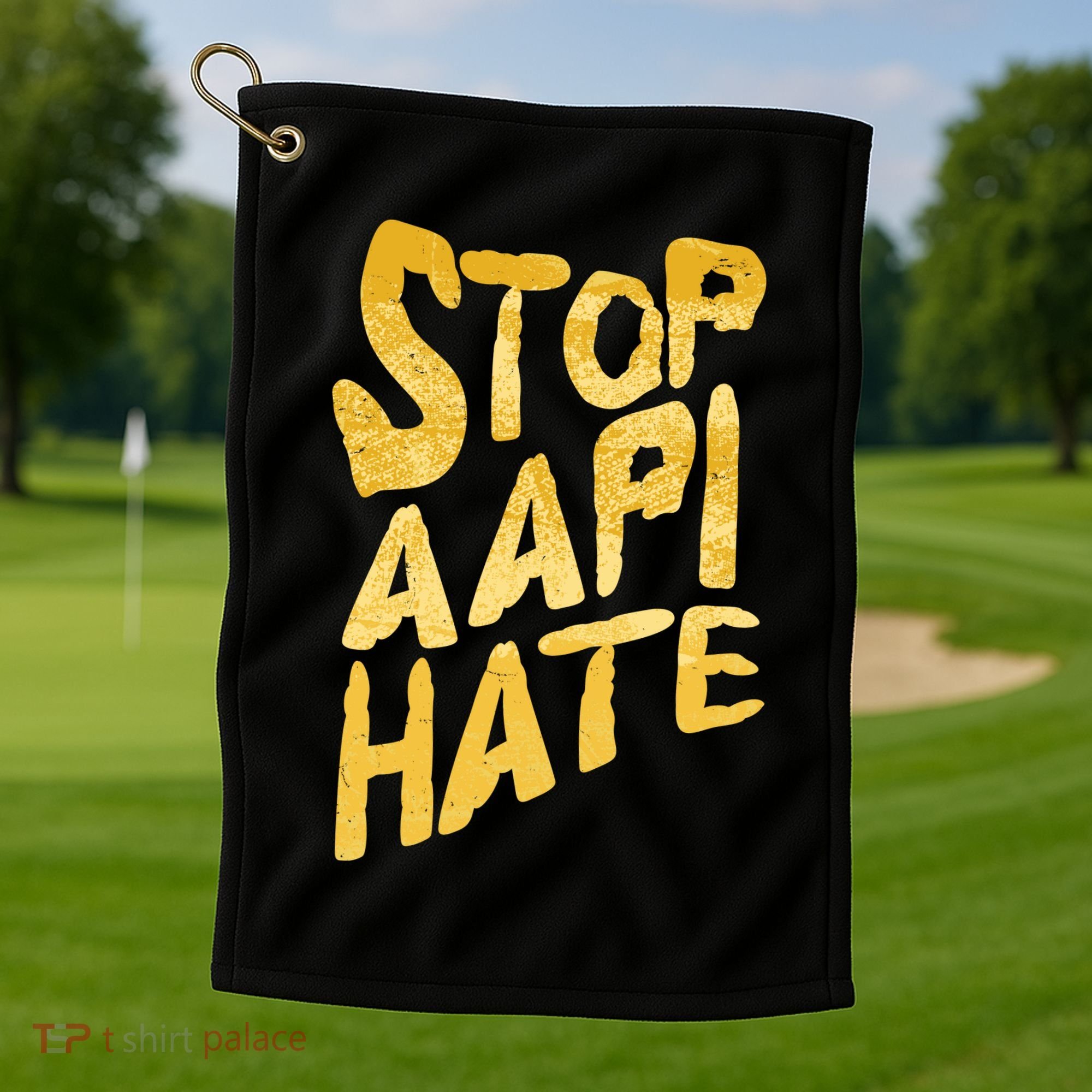 Stop AAPI Hate Painted Golf Towel