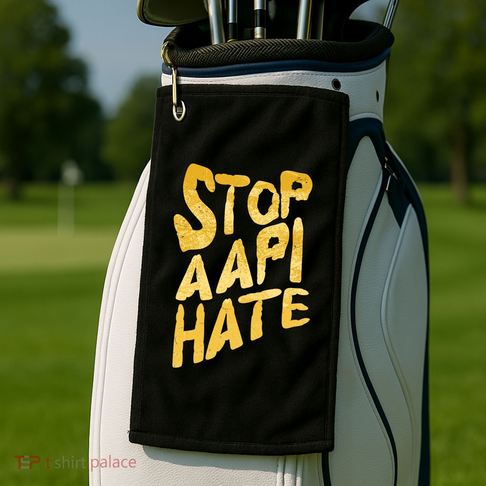 Stop AAPI Hate Painted Golf Towel