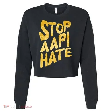 Stop AAPI Hate Painted Cropped Pullover Crew