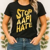 Stop AAPI Hate Painted Women's T-Shirt thumb 2